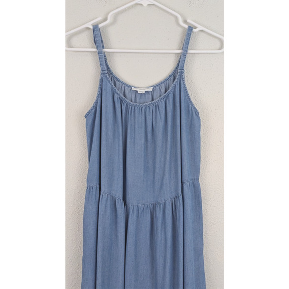 Beach Lunch Lounge Collection sz S Midi Dress sleeveless tank chambray blue 3105 - Picture 2 of 6